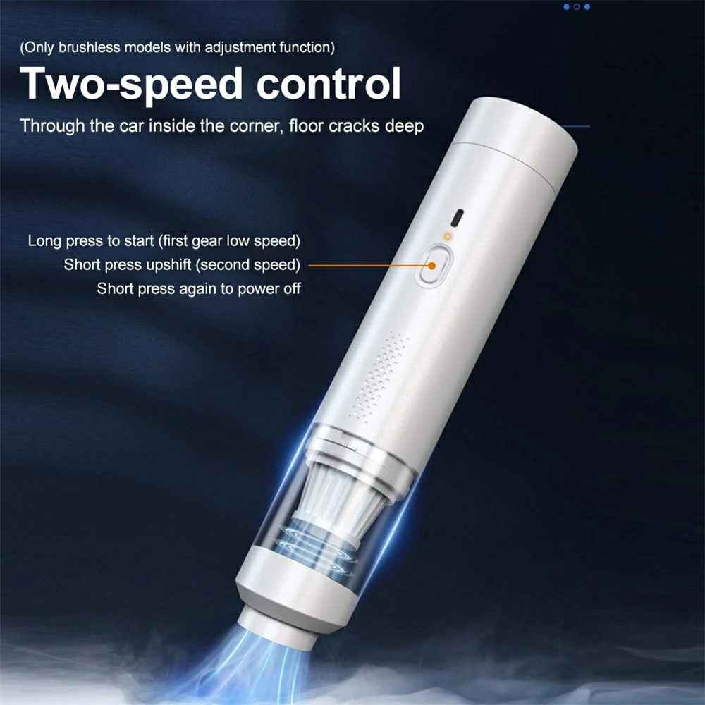 Brushless Motor Car Vacuum Cleaner 200W High Power Multifunction Handheld Cordless Suction Blower - Black