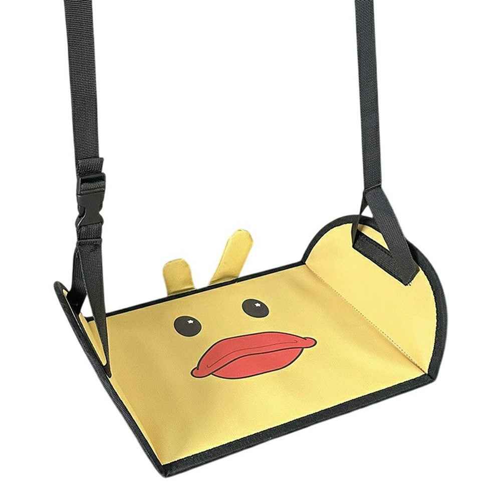 Cartoon Animal Portable Car Seat Footrest for Children Adjustable Height Back Seat Foot Support - Duck