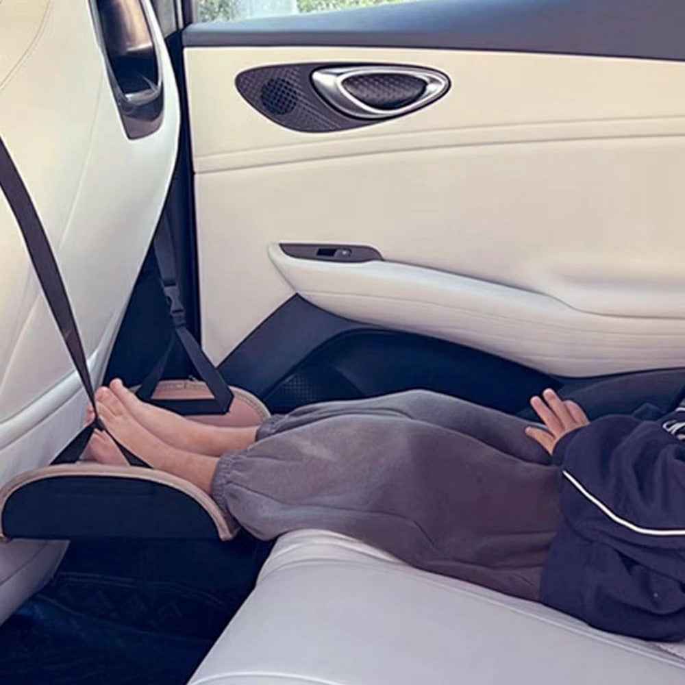 Cartoon Animal Portable Car Seat Footrest for Children Adjustable Height Back Seat Foot Support - Flower and Bear