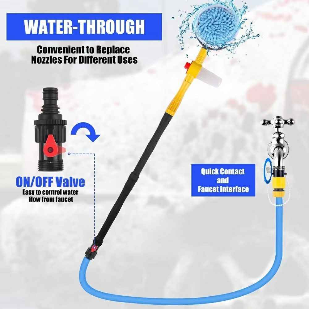 Soft Chenille Car Wash Brush Long Handle Rotary Mop Automatic Foam Cleaner High Pressure Washing Kit