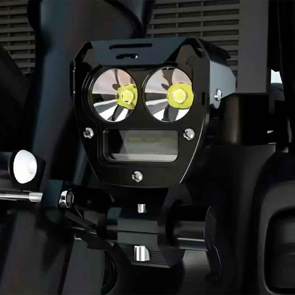 3800lm High Power Motorcycle Auxiliary Spotlight IP67 Waterproof Dual Color High Low Beam Headlight
