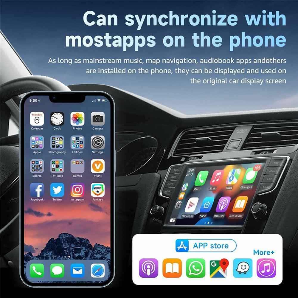 CP510 2 in 1 Wireless CarPlay Android Auto Adapter Plug and Play WiFi Fast Connect Smart Dongle