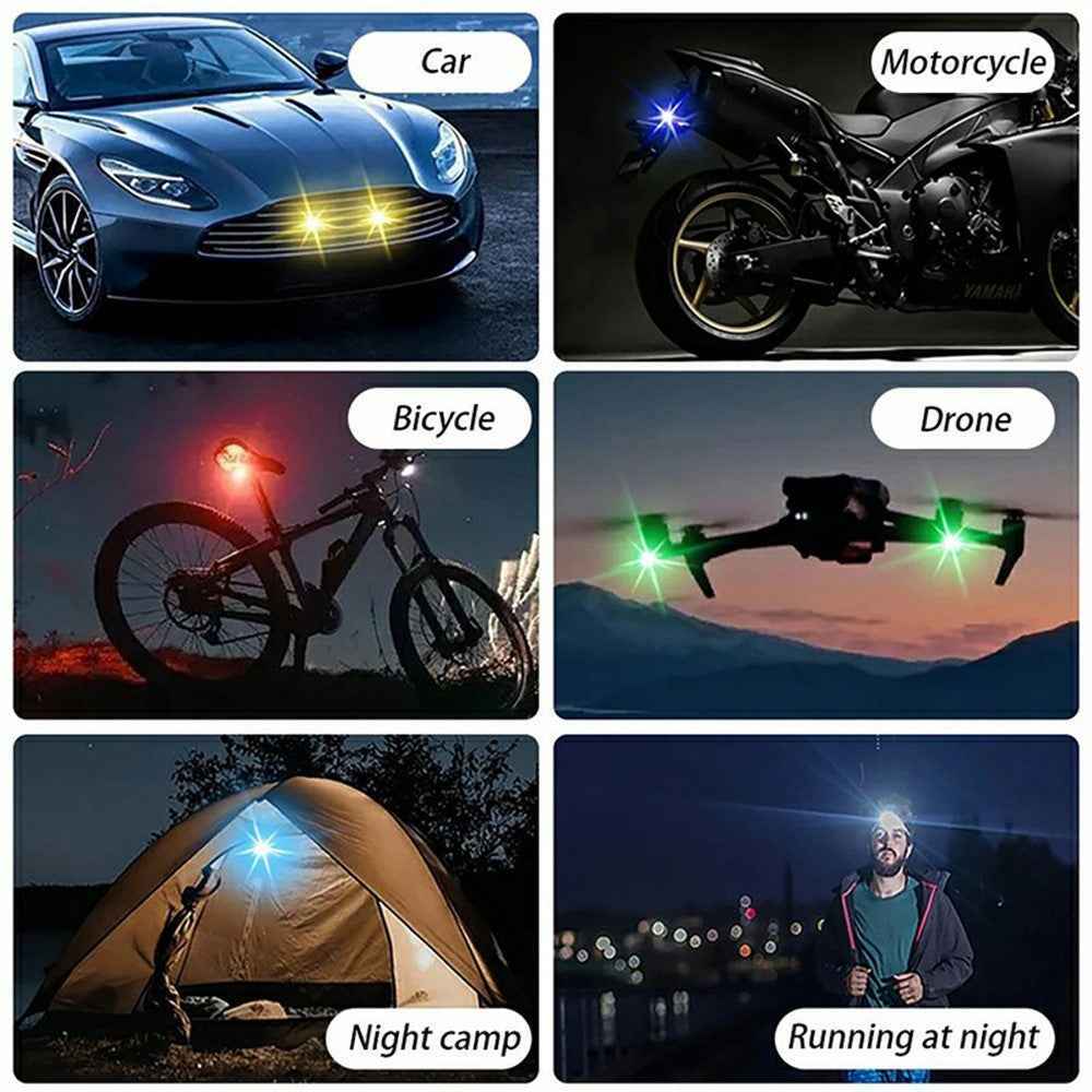 Magic Tape Fixing Remote Control Wireless LED Strobe Light for Car / Motorcycle / Drone 8 Colors 10 Modes Warning Lamp