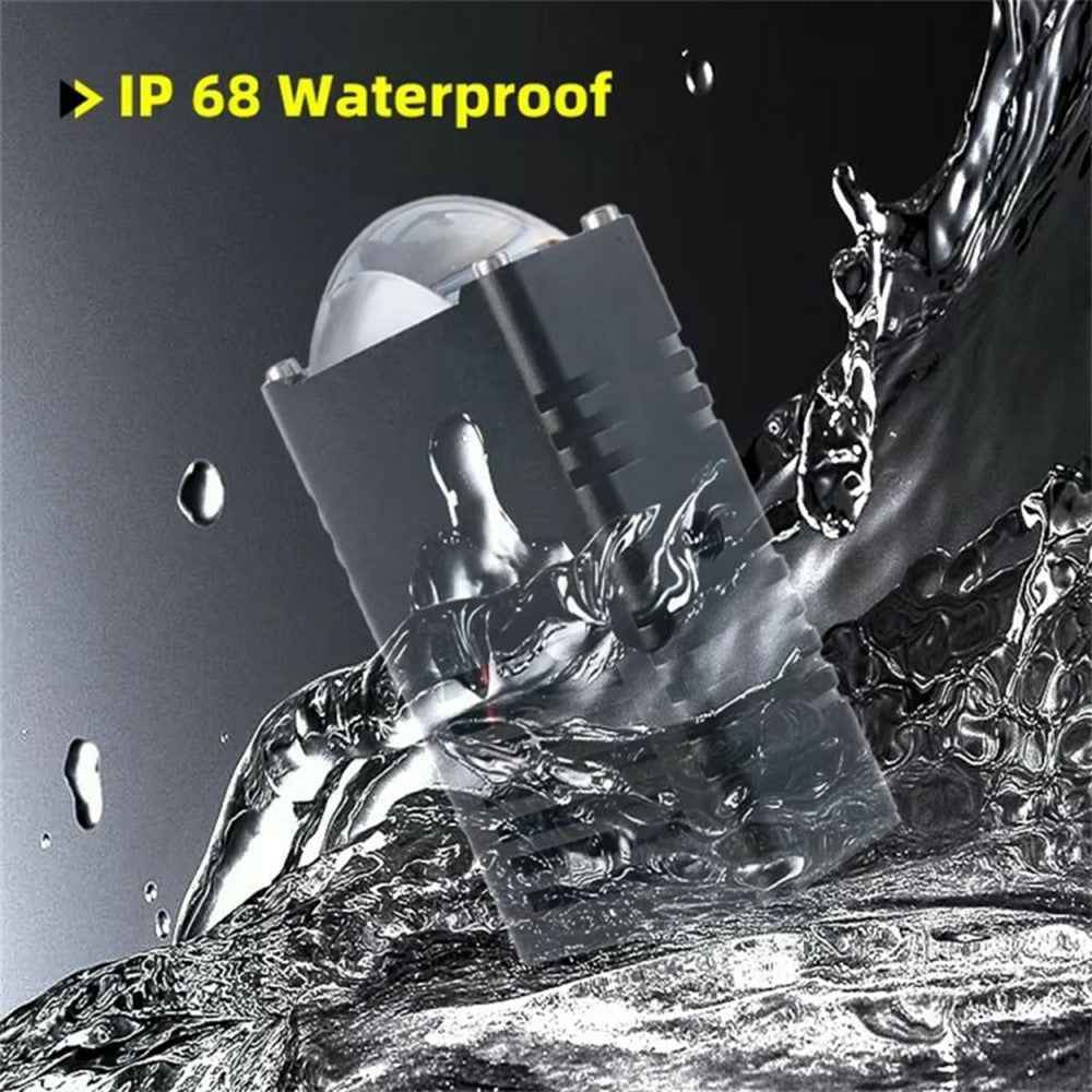 V82 1Pc High Low Beam Motorcycle LED Headlight with Cooling Fan IP68 Waterproof Car Auxiliary Lamp