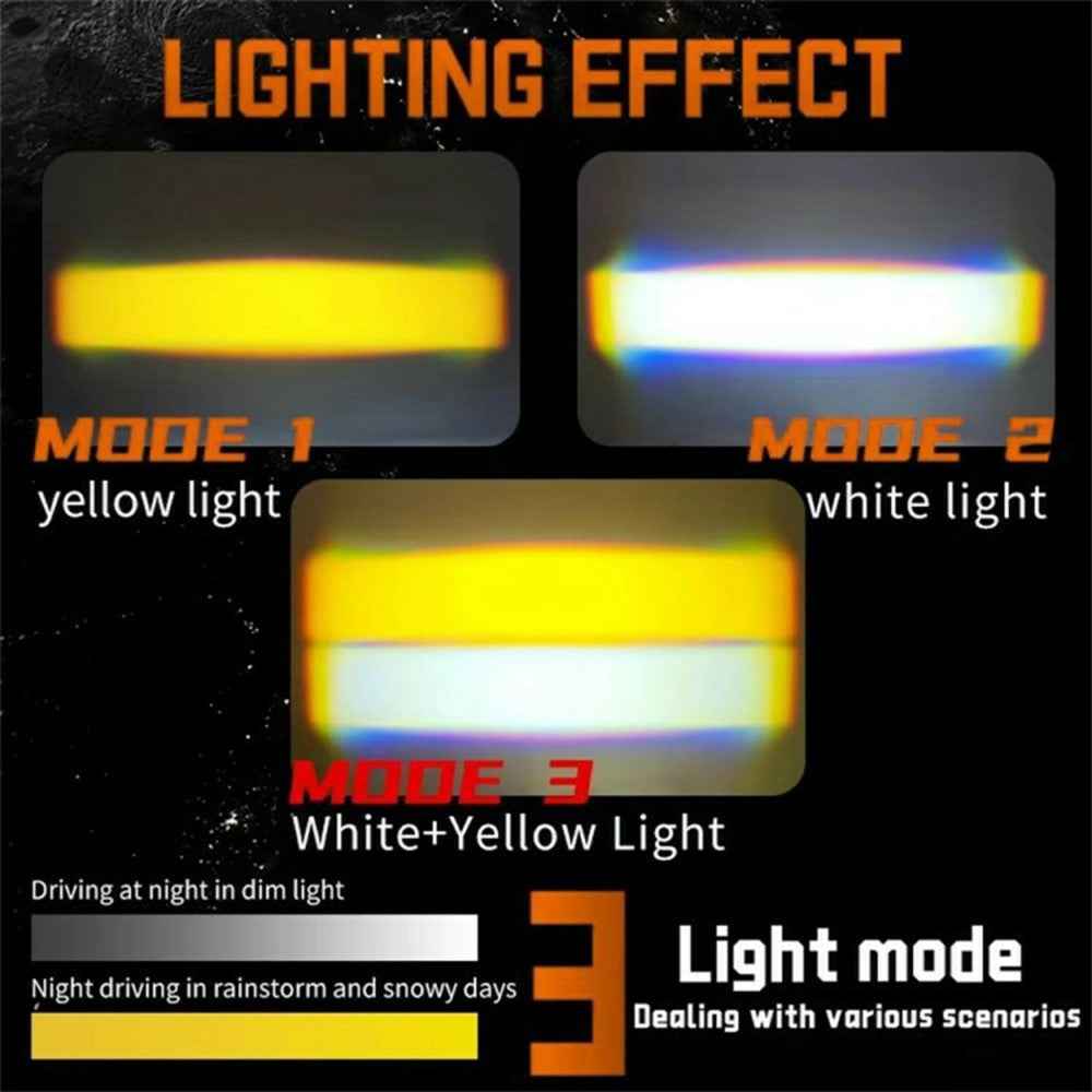V82 1Pc High Low Beam Motorcycle LED Headlight with Cooling Fan IP68 Waterproof Car Auxiliary Lamp