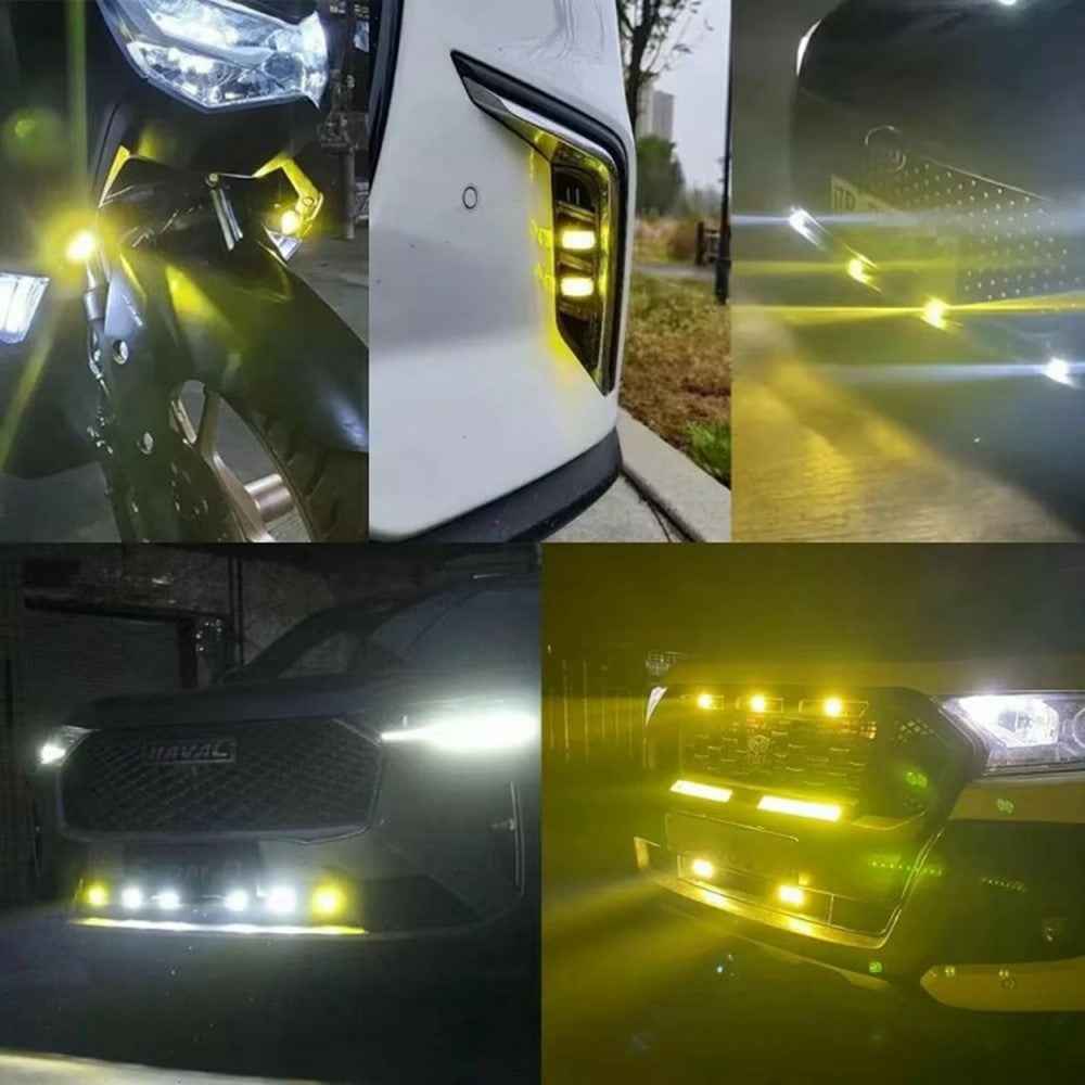V82 1Pc High Low Beam Motorcycle LED Headlight with Cooling Fan IP68 Waterproof Car Auxiliary Lamp