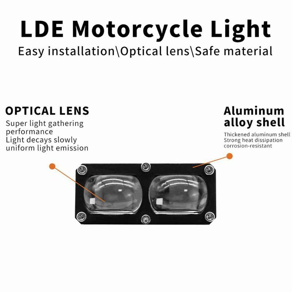 V79 2-LED Headlight for Motorcycle 30W Waterproof Car Auxiliary Lamp High Low Beam with Cooling Fan