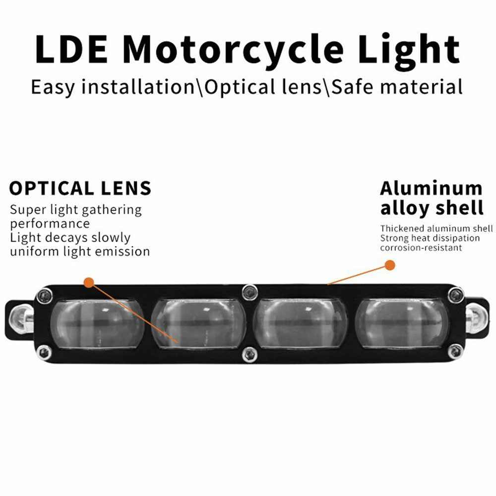 V81 4-LED Headlight for Motorcycle 50W Waterproof Car Auxiliary Lamp High Low Beam with Cooling Fan