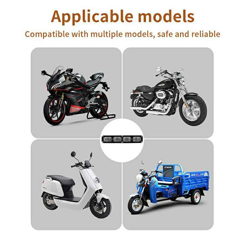 V81 4-LED Headlight for Motorcycle 50W Waterproof Car Auxiliary Lamp High Low Beam with Cooling Fan