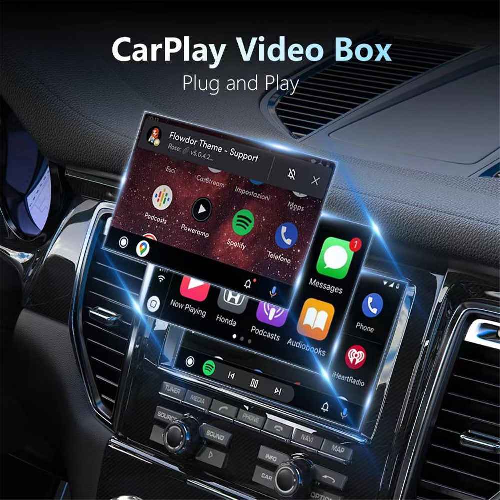 2 in 1 AI Box CarPlay Android Auto Wireless Car Upgrade Adapter Support Navigation Music HD Mirroring