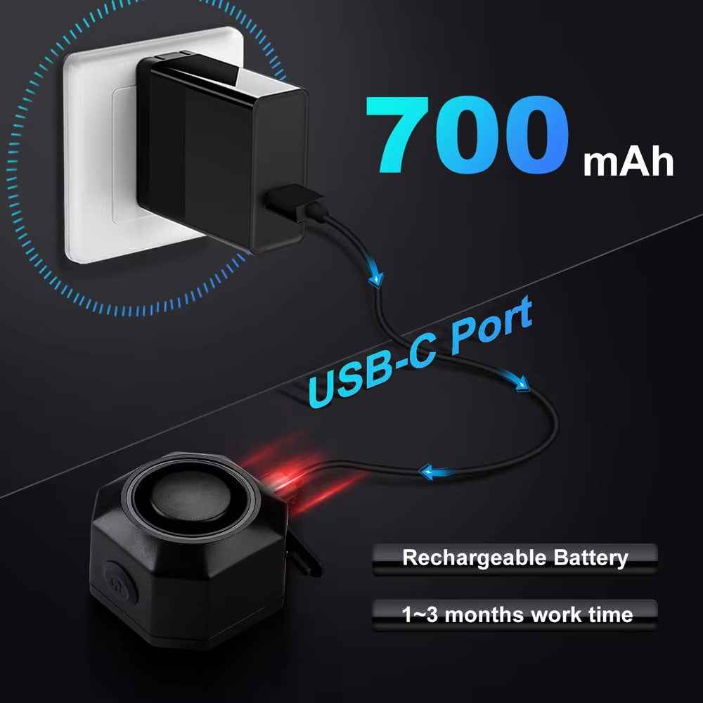 SF32 Waterproof Motorcycle Anti Theft Alarm USB Rechargeable Wireless Bicycle Alarm System with Remote