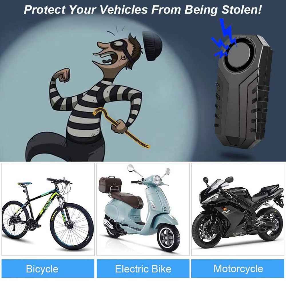 SF22R+03C Wireless Anti Theft Alarm System for Motorcycle Bicycle Remote Control Vibration Detection Device