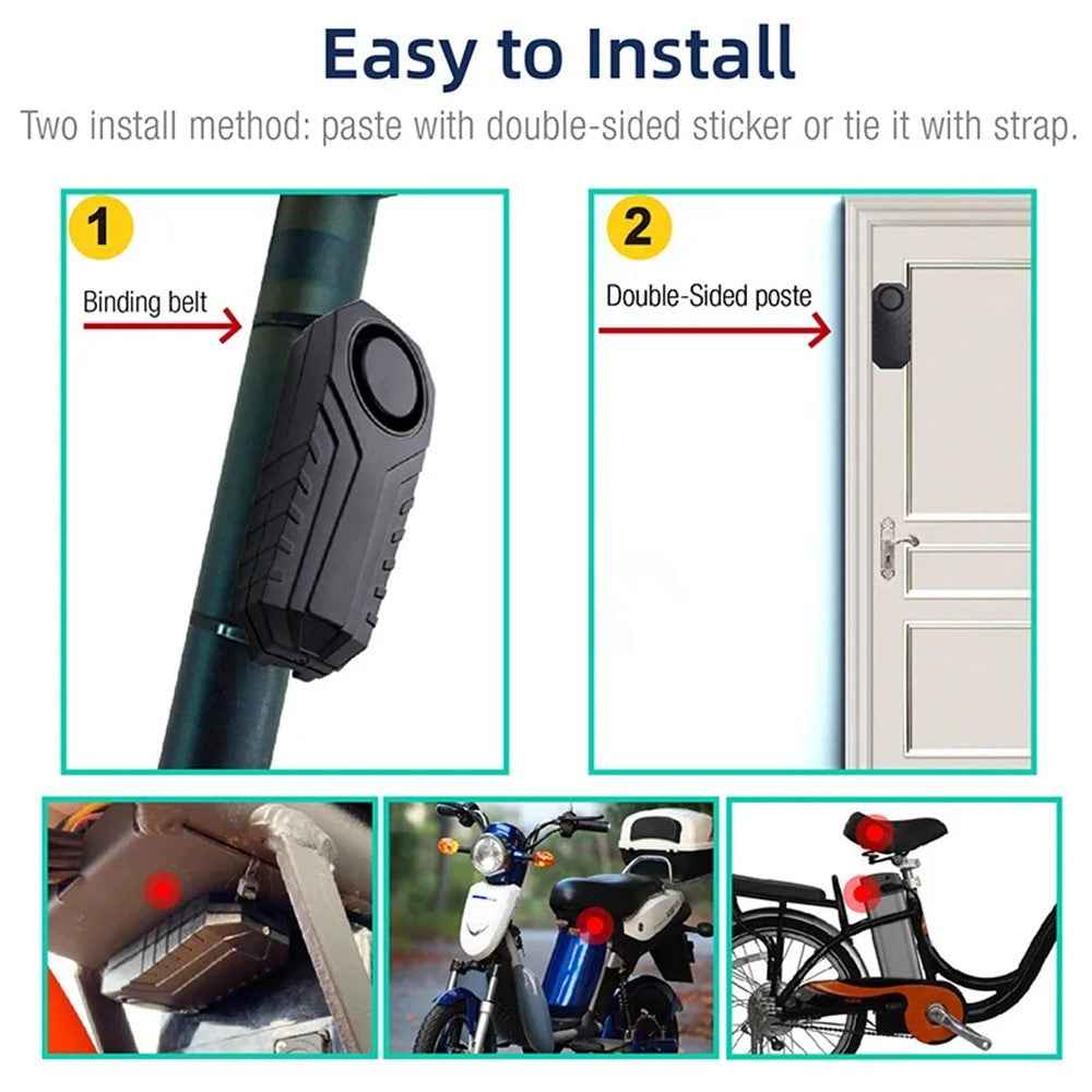 SF22R+09C Wireless Motorcycle Alarm System with Remote Control USB Rechargeable Waterproof Bicycle Anti Theft Device