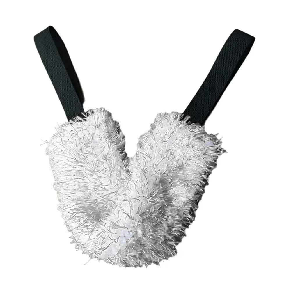 Car Wheel Wash Towel Automotive Tire Wiping Towel Wheel Hub Cleaning Rag Long Strap Tires Detailing Towel - Light Grey