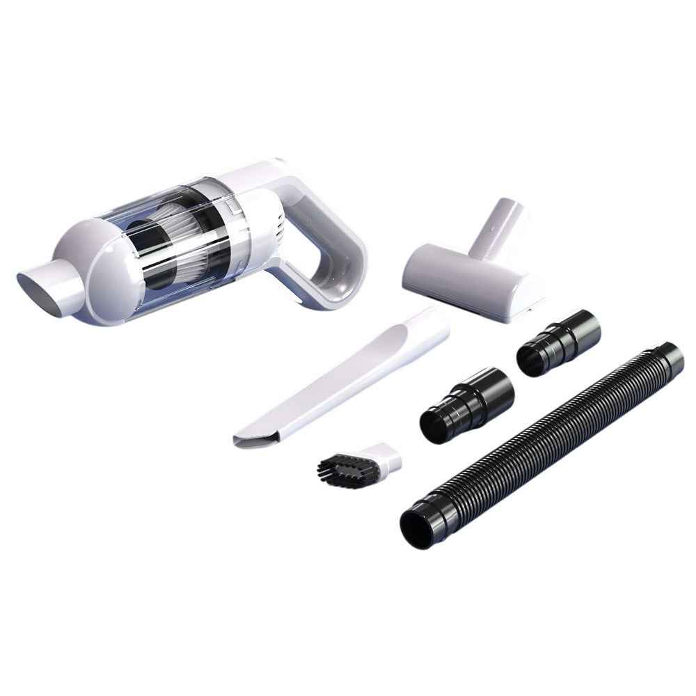 Handheld Car Vacuum Cleaner 8kPa Powerful Suction Low Noise Cordless Dust Blower with LED Light - White