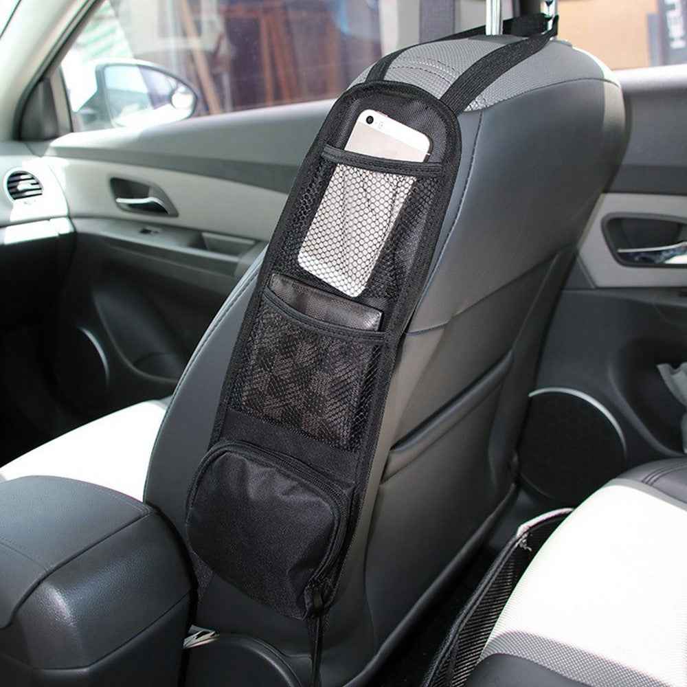 Car Seat Side Storage Organizer Waterproof Multi-Pocket Hanging Bag for Map Water Bottle Umbrella