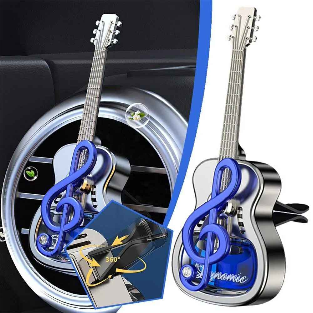 Guitar Shape Car Vent Clip Air Freshener Diffuser Aromatherapy Fragrance for Vehicle AC Outlet Decorative Ornament - Gold+Osmanthus