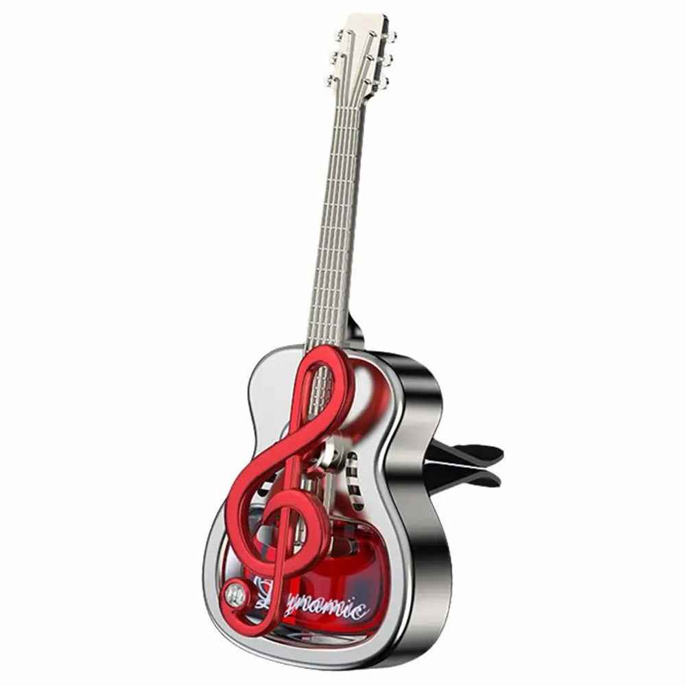 Guitar Shape Car Vent Clip Air Freshener Diffuser Aromatherapy Fragrance for Vehicle AC Outlet Decorative Ornament - Red+Cologne