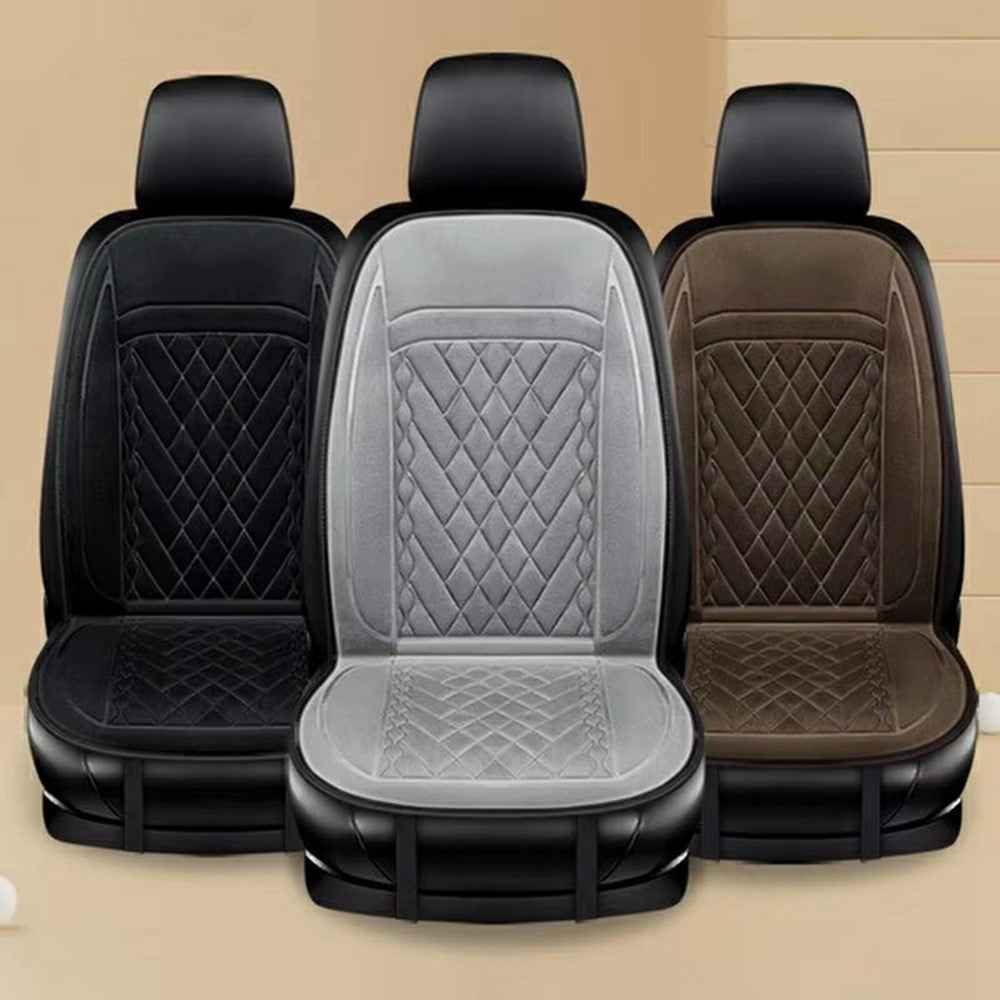 12-24V Car Seat Heater Cushion 3 Gears Adjustable Single Seat Winter Warming Pad for Vehicle - Black