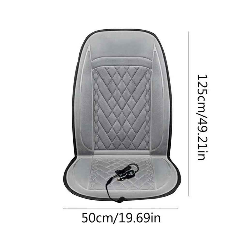 12-24V Car Seat Heater Cushion 3 Gears Adjustable Single Seat Winter Warming Pad for Vehicle - Black