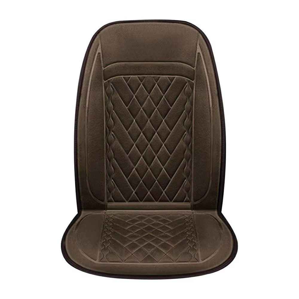 12-24V Car Seat Heater Cushion 3 Gears Adjustable Single Seat Winter Warming Pad for Vehicle - Coffee