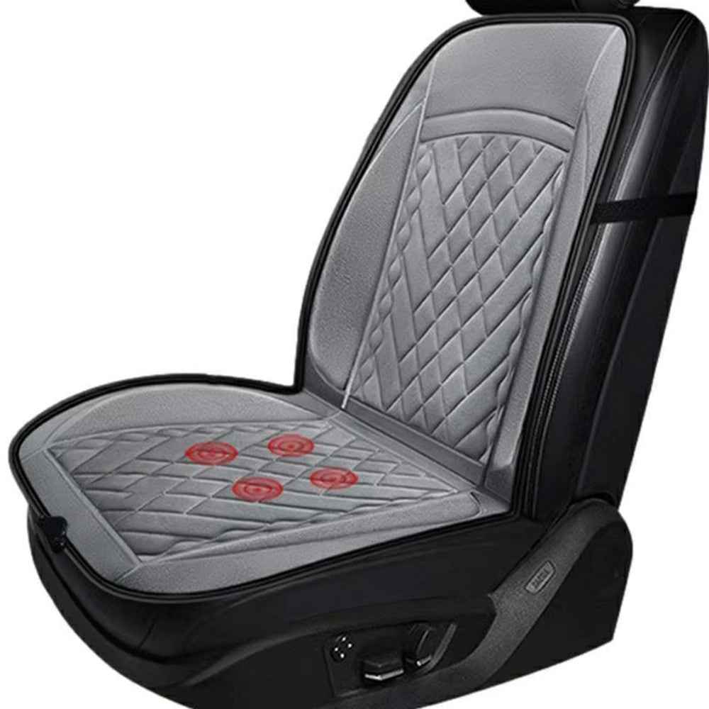 12-24V Car Seat Heater Cushion 3 Gears Adjustable Single Seat Winter Warming Pad for Vehicle - Coffee