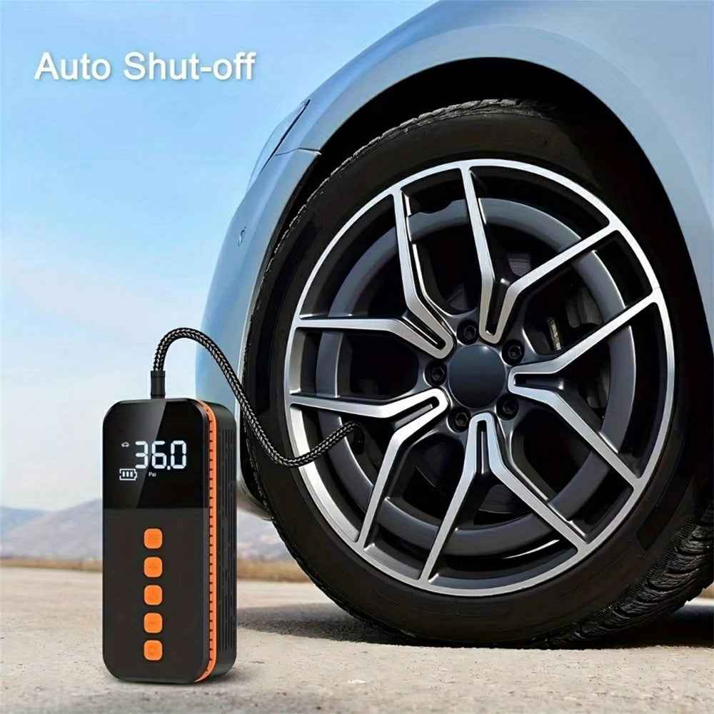 Portable Car Tire Inflator Digital Display Multifunction Wireless Electric Air Pump with LED Light