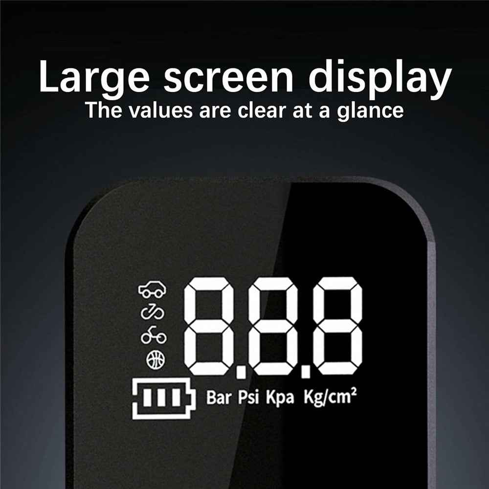 Portable Car Tire Inflator Digital Display Multifunction Wireless Electric Air Pump with LED Light