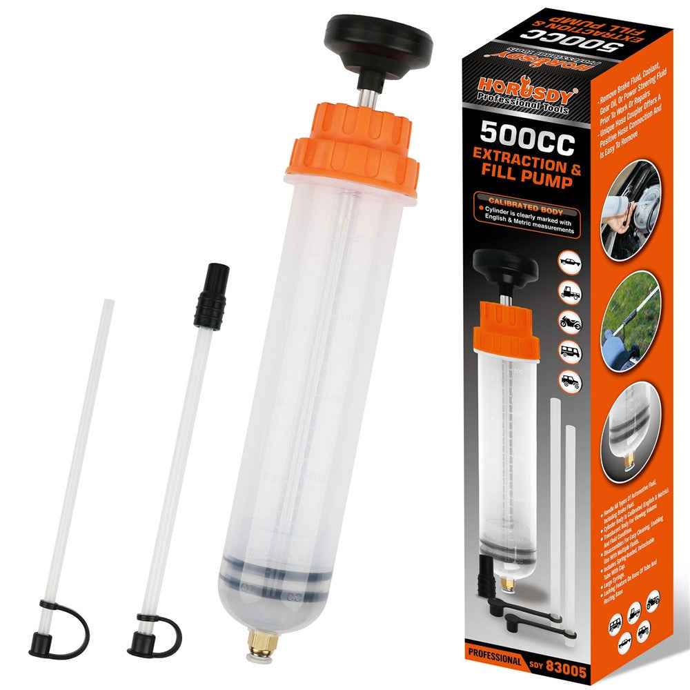 500CC Car Oil Fluid Extractor Transparent Manual Oil Suction Pump Oil Transfer Change Pump