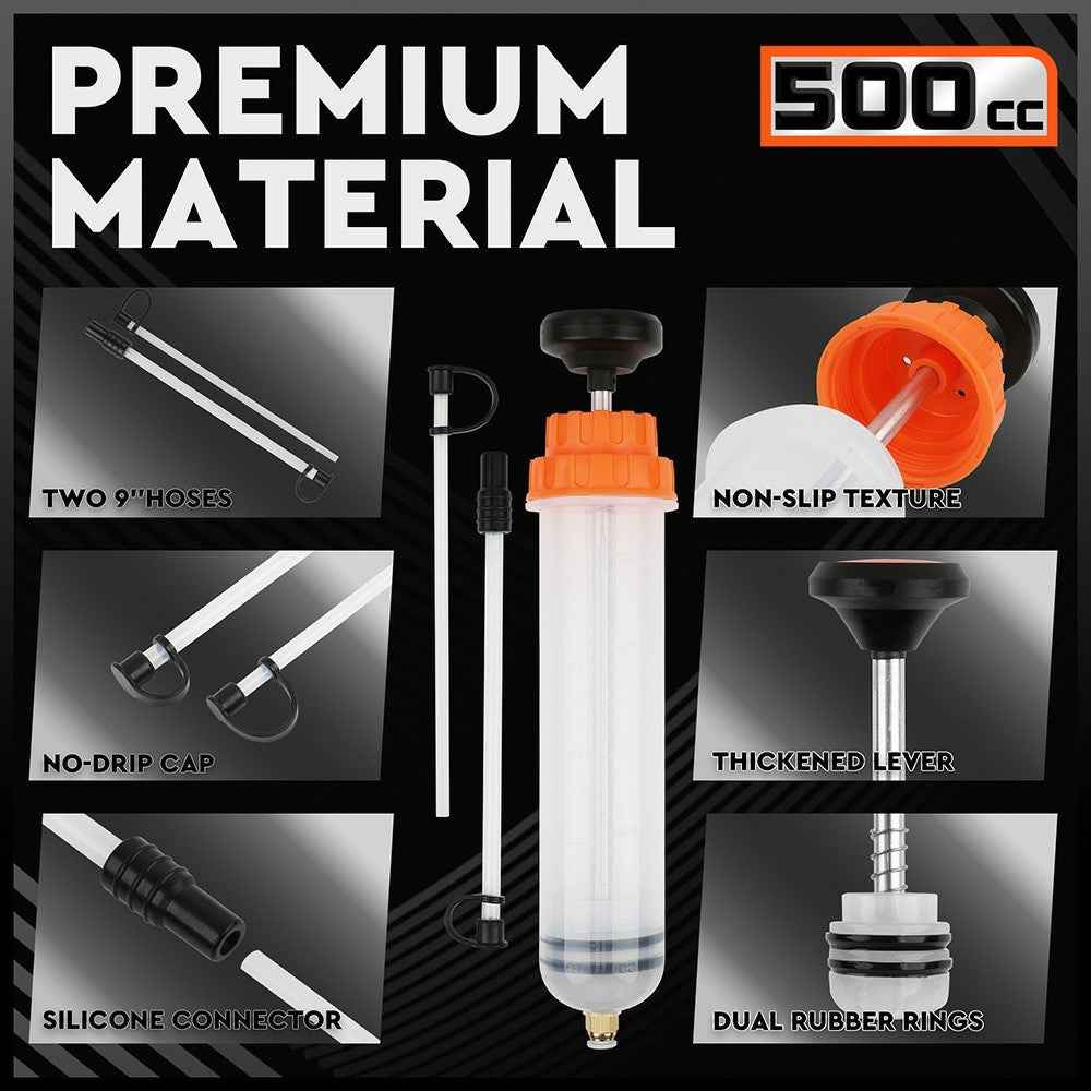 500CC Car Oil Fluid Extractor Transparent Manual Oil Suction Pump Oil Transfer Change Pump
