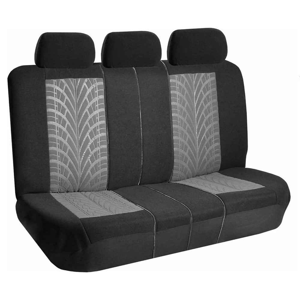 9Pcs Car Seat Covers Full Set Automotive 5-Seats Front Rear Covers Headrest Protectors - Grey