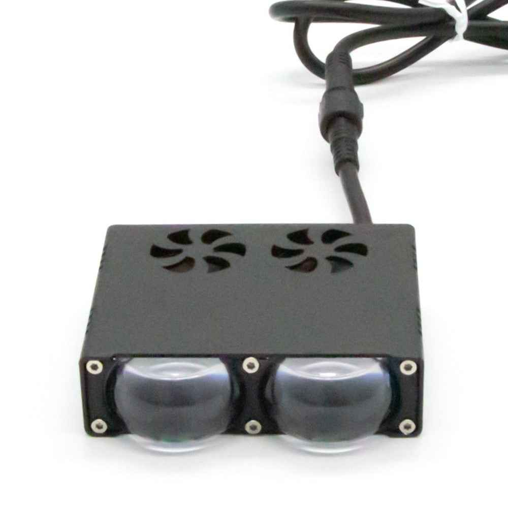 2-LED Car Spotlight IP67 Waterproof Yellow and White Light High Low Beam Lamp for Truck / SUV / ATV