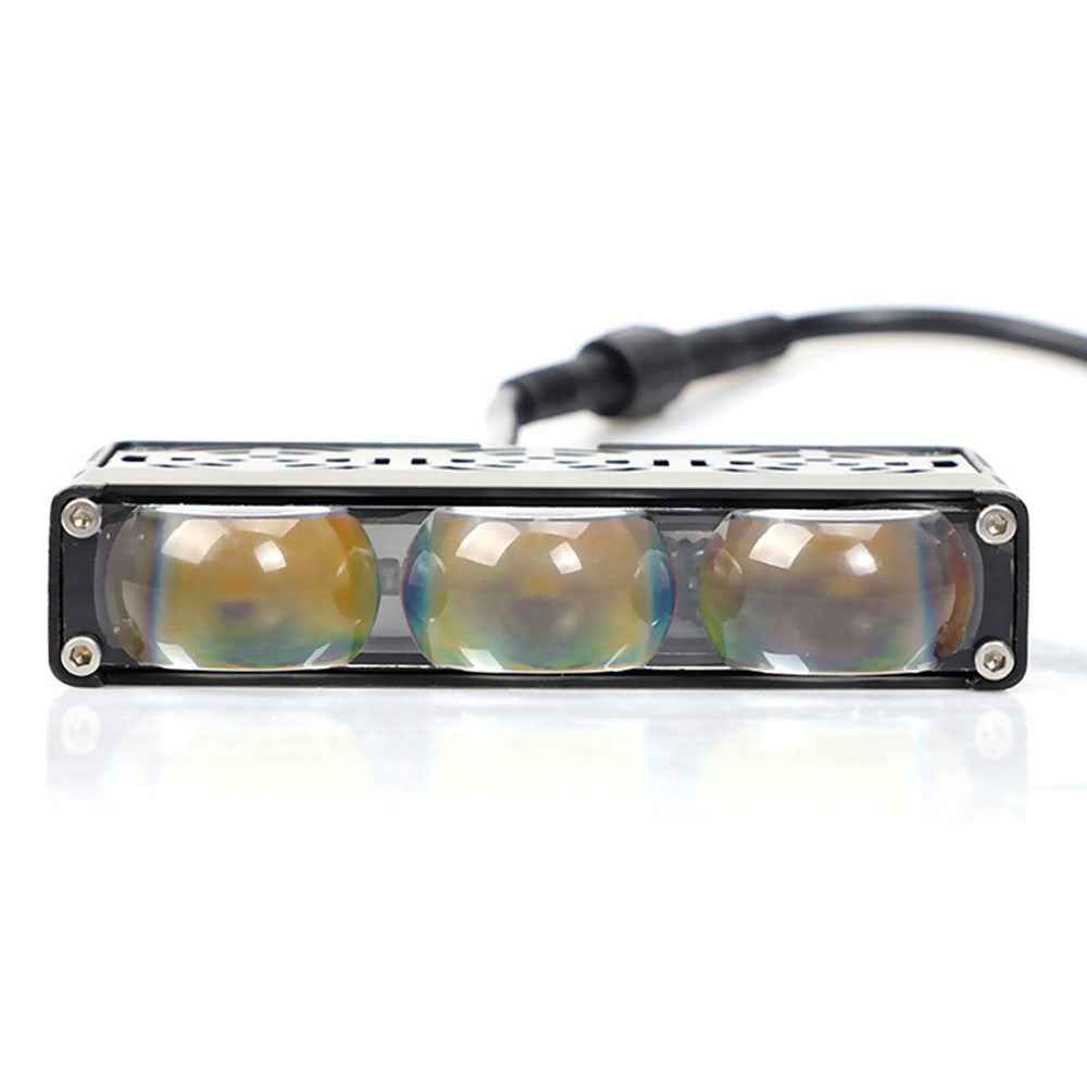3-LED Car Spotlight IP67 Waterproof Yellow and White Light High Low Beam Lamp for Truck / SUV / ATV