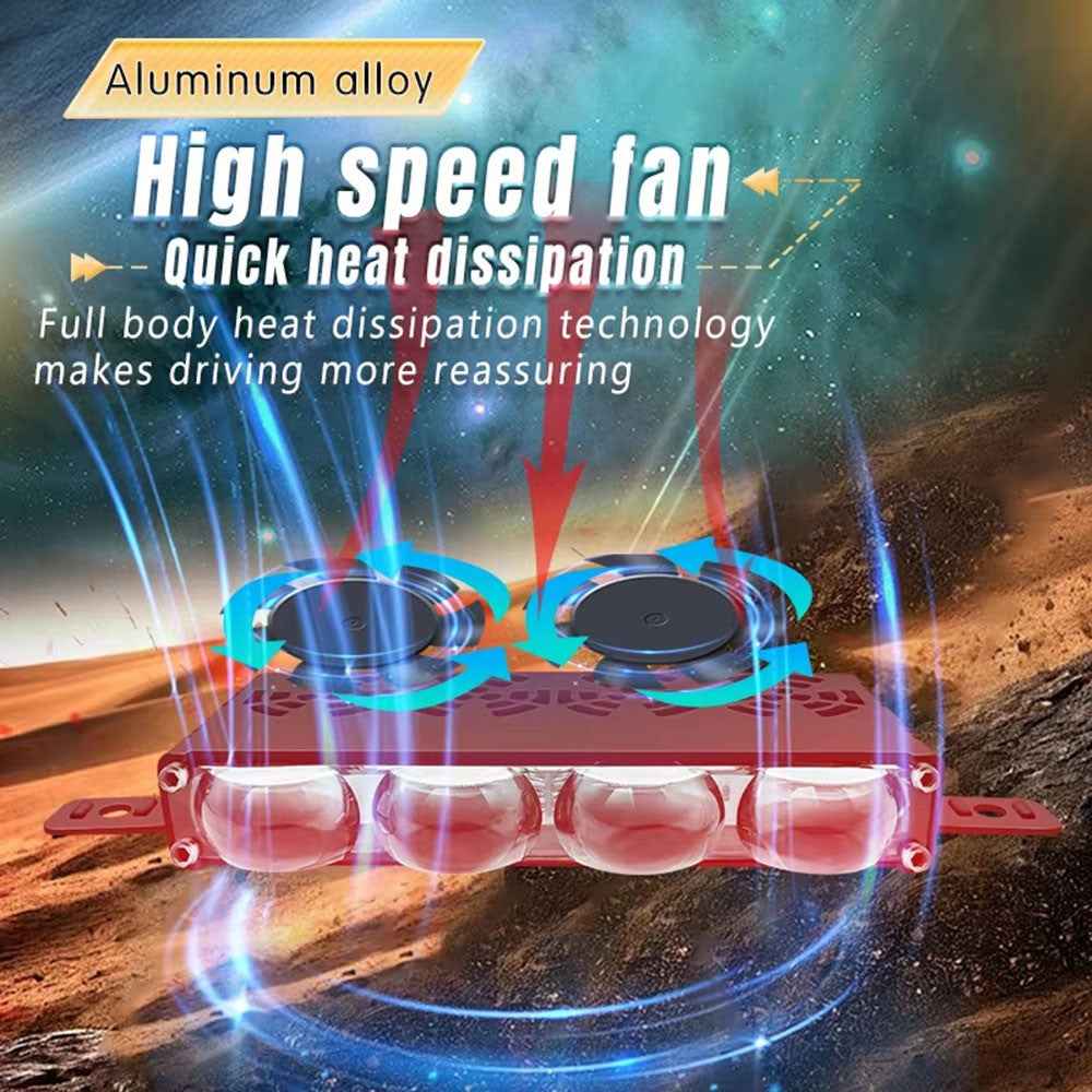 4-LED Car Spotlight IP67 Waterproof Yellow and White Light High Low Beam Lamp for Truck / SUV / ATV