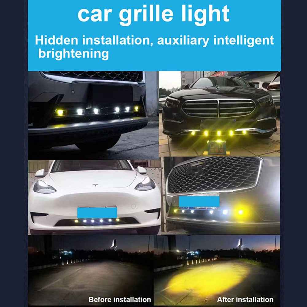 4-LED Car Spotlight IP67 Waterproof Yellow and White Light High Low Beam Lamp for Truck / SUV / ATV