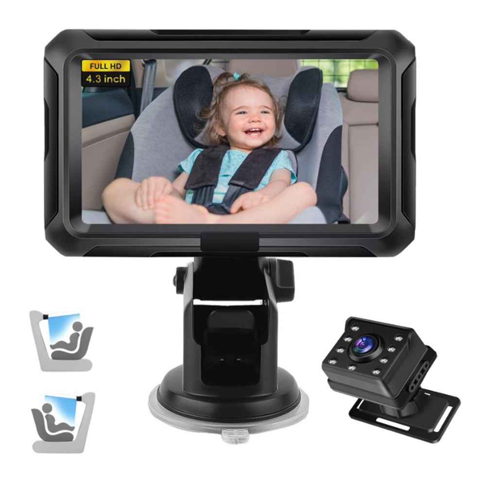 4.3 Inch HD 1080P Car Baby Monitor 360 Degree Rotation Wide Angle Night Vision Camera