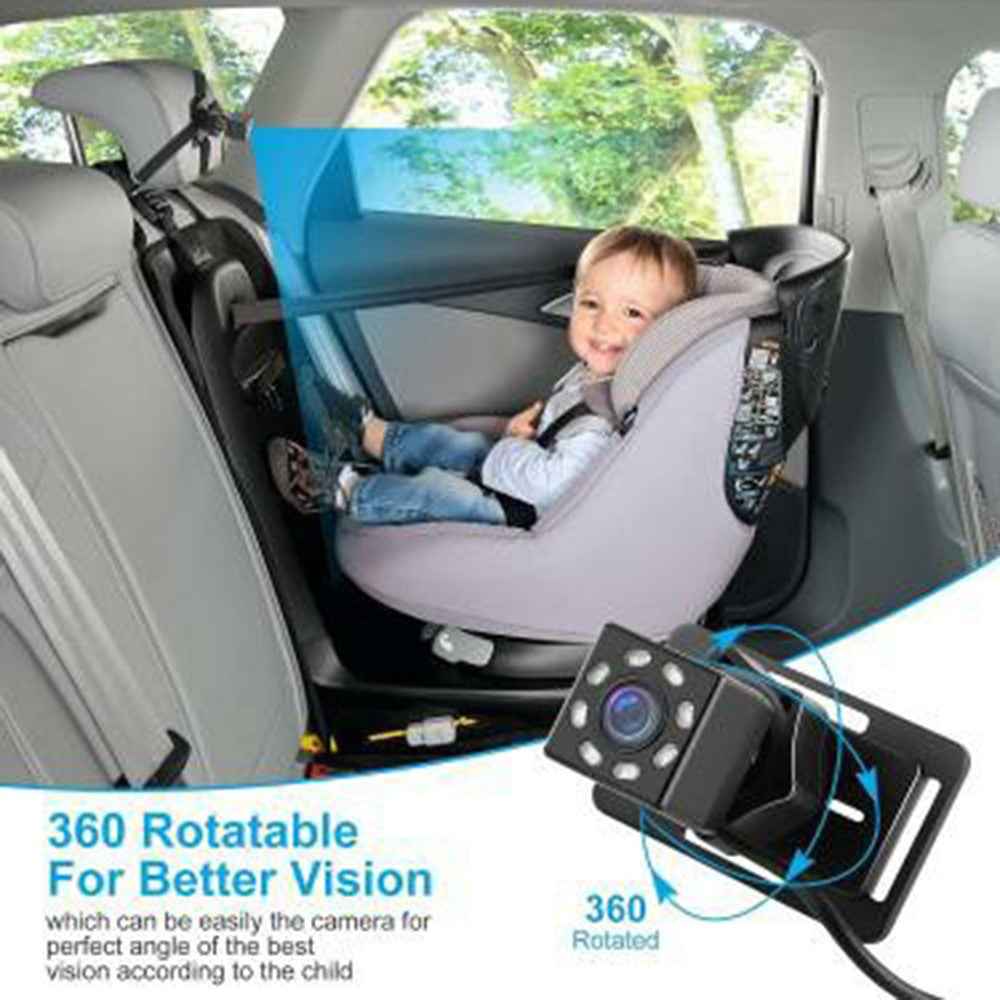 4.3 Inch HD 1080P Car Baby Monitor 360 Degree Rotation Wide Angle Night Vision Camera