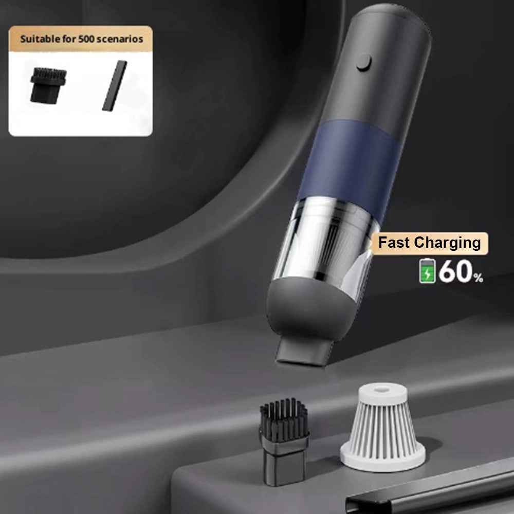4000PA Strong Suction Wireless Car Vacuum Cleaner Low Noise Handheld Portable Dust Buster - Black
