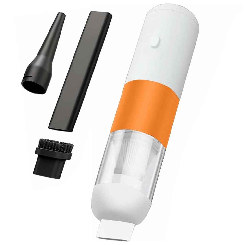 4000PA Strong Suction Wireless Car Vacuum Cleaner Low Noise Handheld Portable Dust Buster - Orange