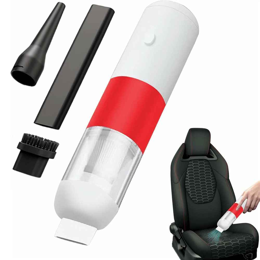 4000PA Strong Suction Wireless Car Vacuum Cleaner Low Noise Handheld Portable Dust Buster - Red