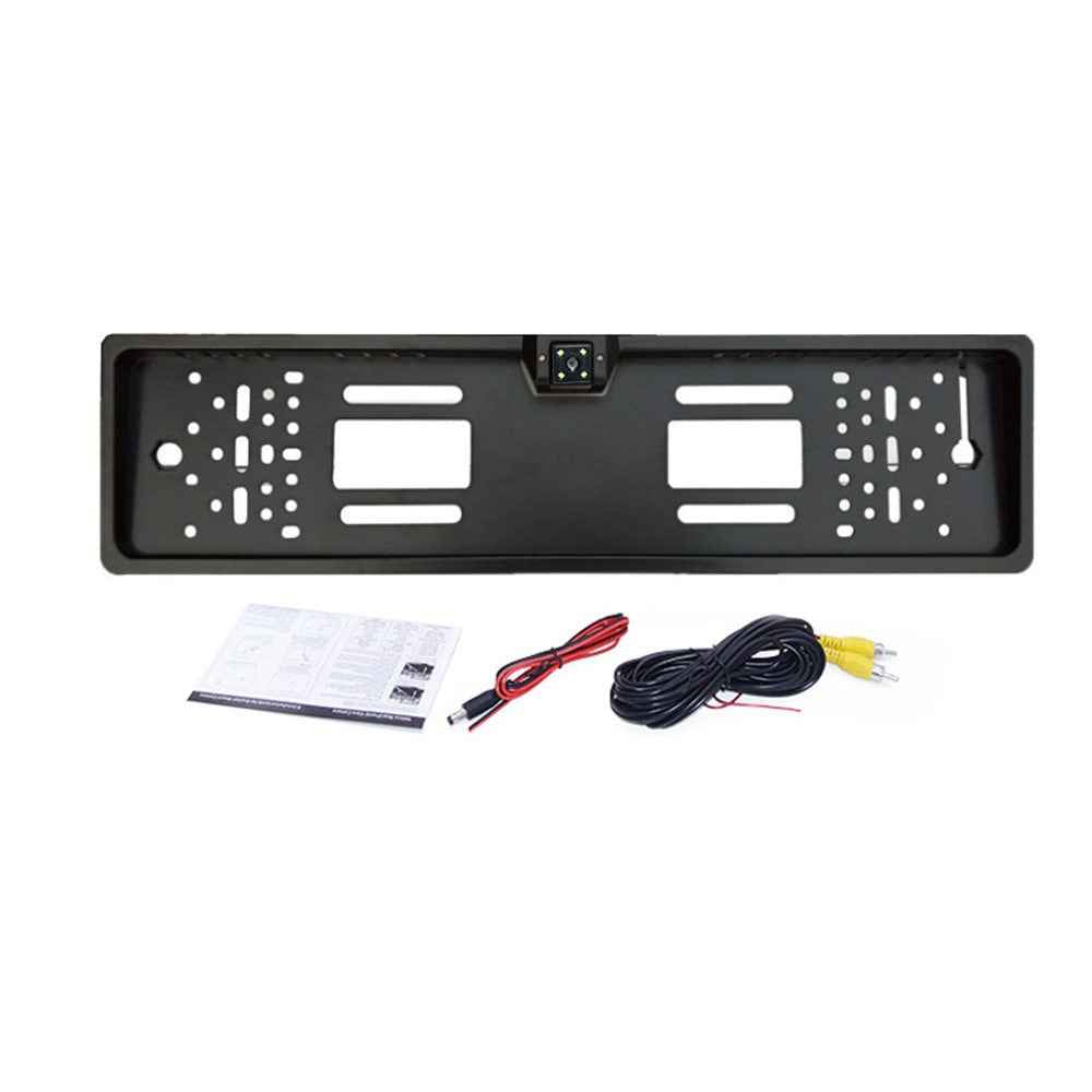 European License Plate Frame with 4-LED Night Vision AHD 1080P Wide Angle Car Rear View Camera for Reverse Parking