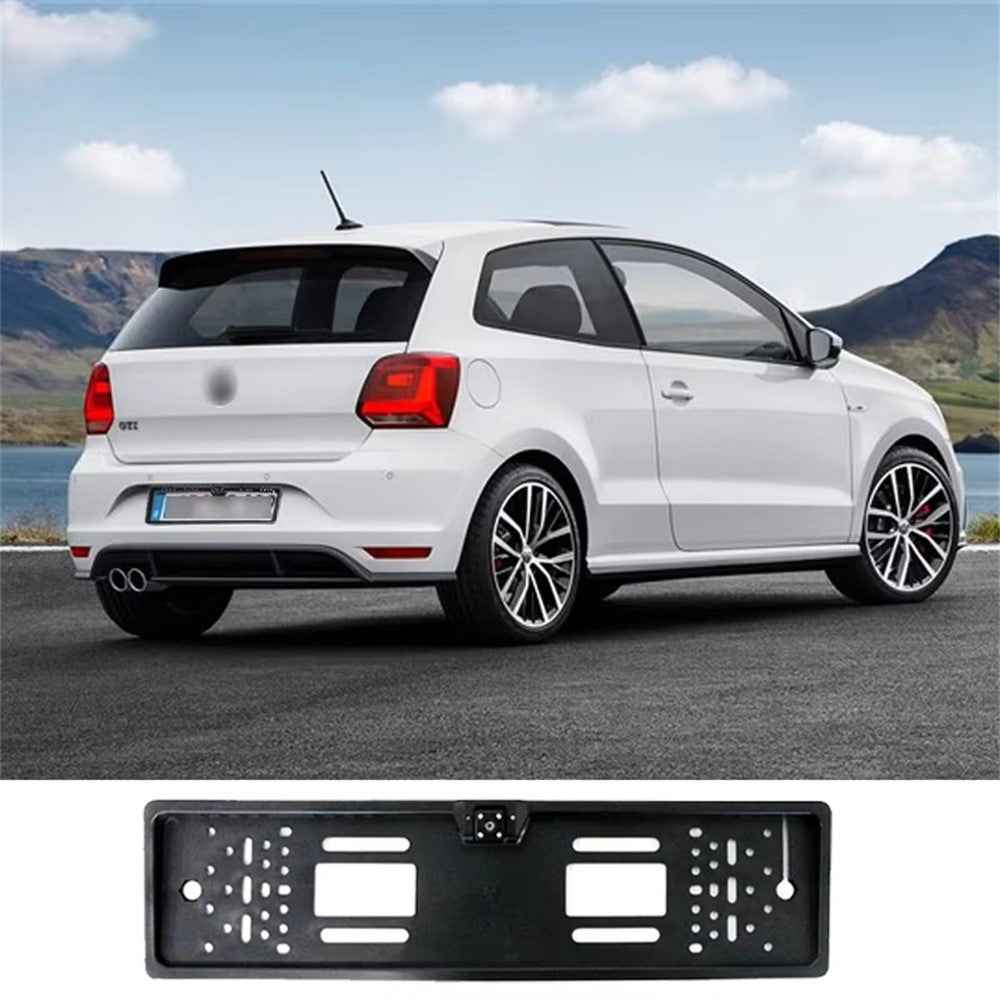 European License Plate Frame with 4-LED Night Vision AHD 1080P Wide Angle Car Rear View Camera for Reverse Parking