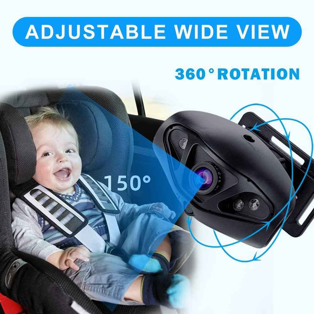 5 Inch IPS Screen HD 800 x 480 Car Baby Monitor Wide Angle Night Vision AHD 1080P Camera