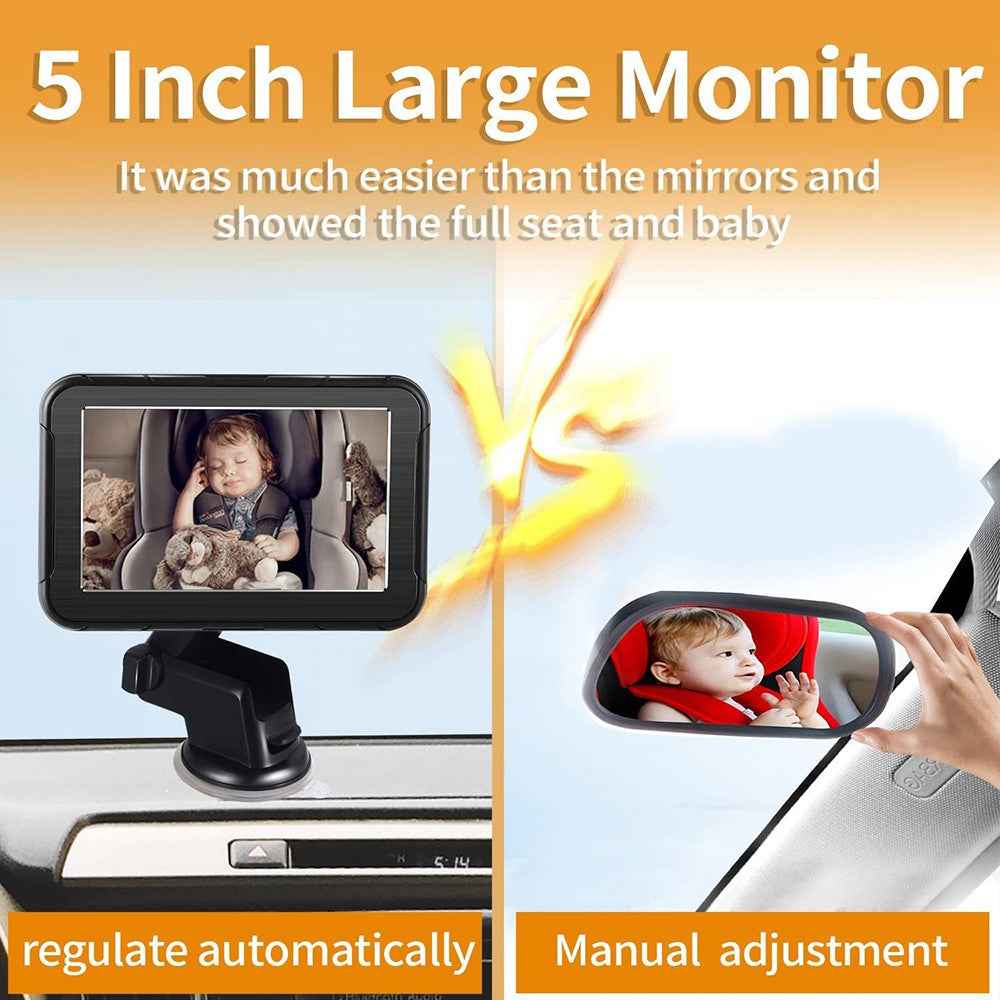 5 Inch IPS Screen HD 800 x 480 Car Baby Monitor Wide Angle Night Vision AHD 1080P Camera