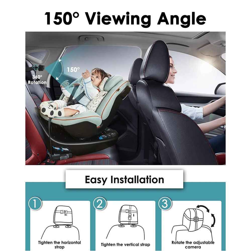 4.3 Inch Screen HD 1080P Baby Car Rear View Monitor Infrared Night Vision 150 Degree Wide Angle Camera