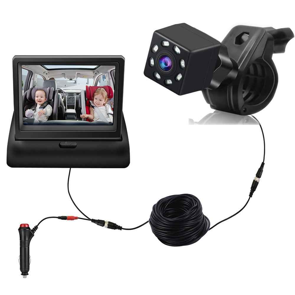 Foldable 4.3 Inch Screen HD 1080P Baby Car Rearview Monitor with Wide Angle Infrared Night Vision Camera