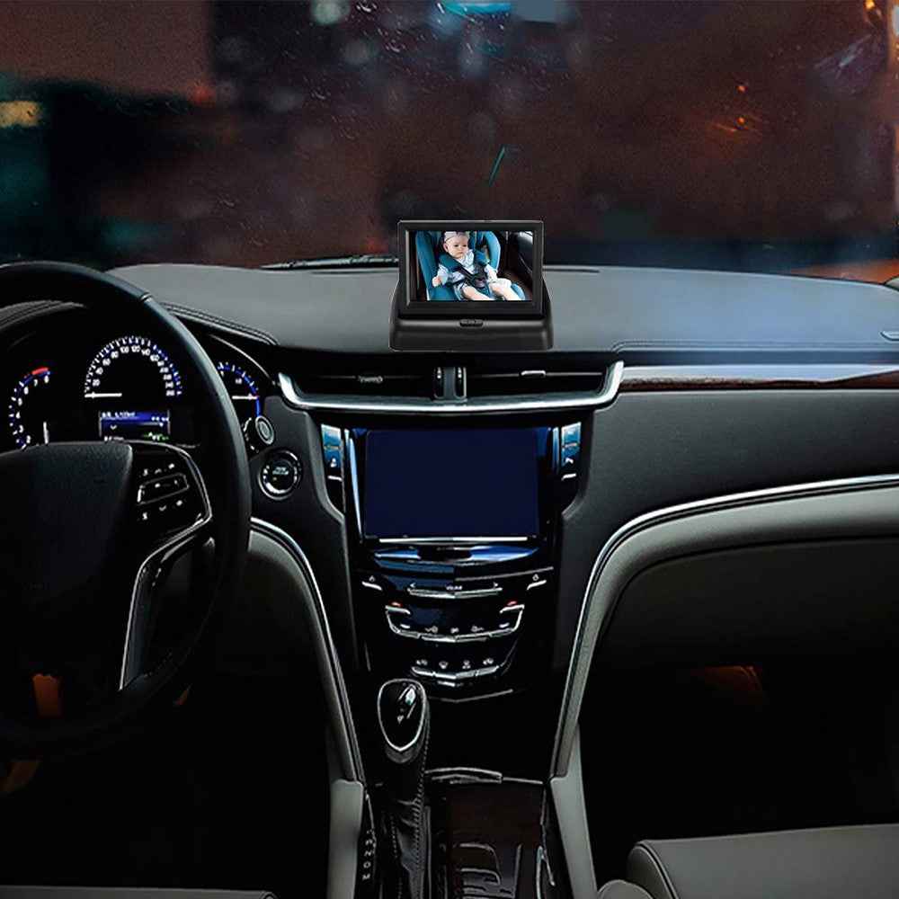 Foldable 4.3 Inch Screen HD 1080P Baby Car Rearview Monitor with Wide Angle Infrared Night Vision Camera
