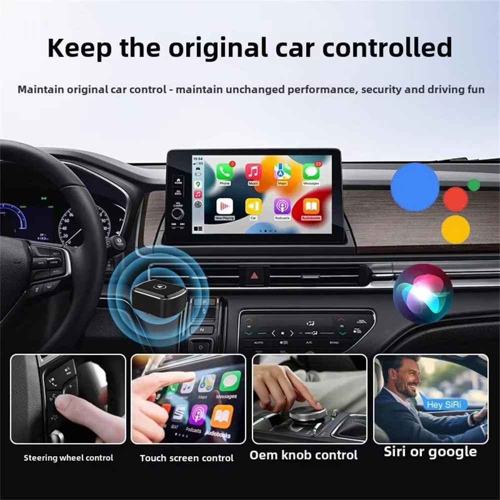 M26 2 in 1 For CarPlay  /  Android Auto Wired to Wireless Car Adapter 5.8G / 2.4G Dual Band WiFi Bluetooth-compatible USB Dongle