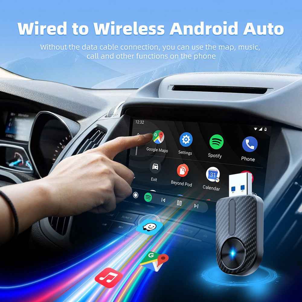 M27 2 in 1 Plug and Play USB AI Box for CarPlay  /  Android Auto Wired to Wireless Car Adapter