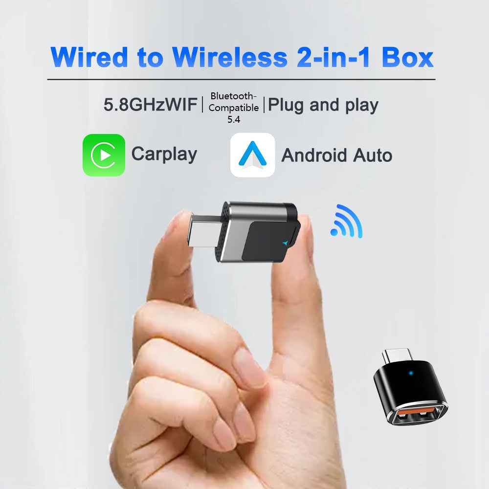 M29 2 in 1 Wireless CarPlay AI Box Plug and Play Android Auto Wired to Wireless Car Adapter